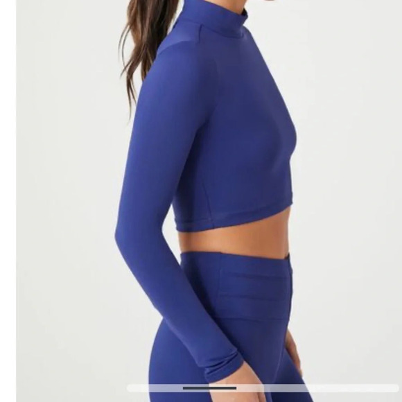 Forever 21 Active Cutout Long-Sleeve Crop Top Lavender Size S - Picture 4 of 10